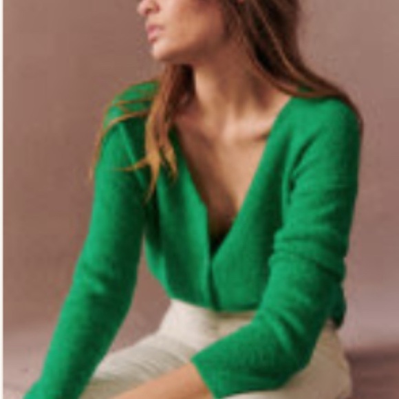 Sezane Barry Cardigan in Bright Green - Picture 1 of 4